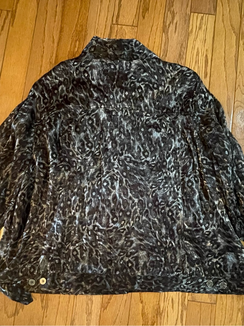 Ruby Rd. Woman Metallic Animal Print Button-Front Jacket 22W - Picture 2 of 4